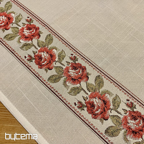Embroidered tablecloth and shawl ROSES