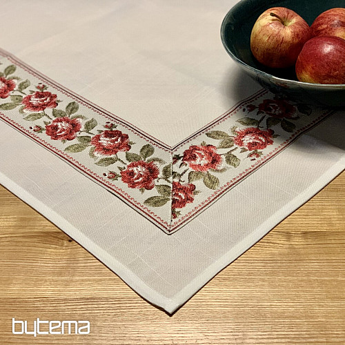 Embroidered tablecloth and shawl ROSES