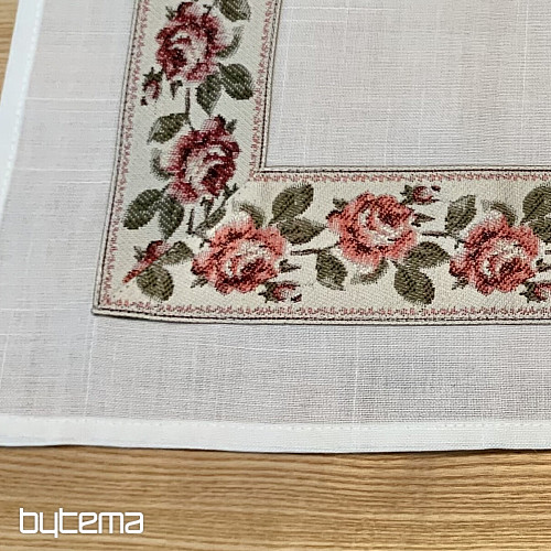 Embroidered tablecloth and shawl ROSES