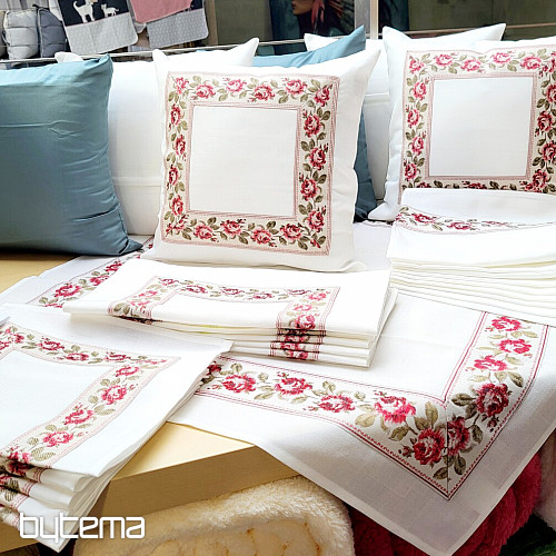 Embroidered cushion cover ROSES