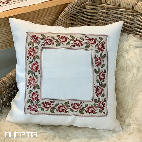 Embroidered cushion cover ROSES