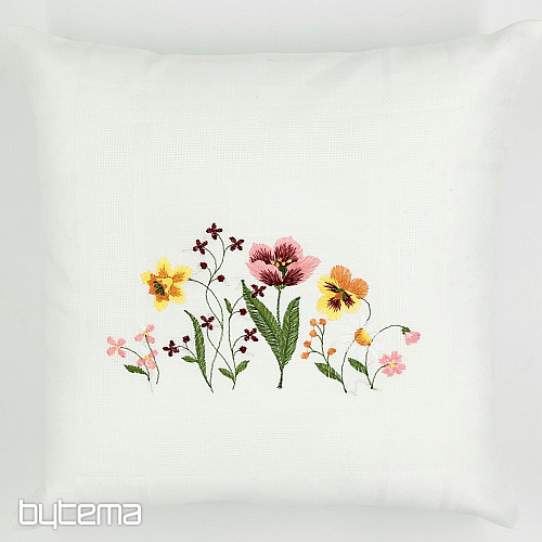 Embroidered cushion cover GARDEN FLOWERS