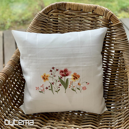 Embroidered cushion cover GARDEN FLOWERS