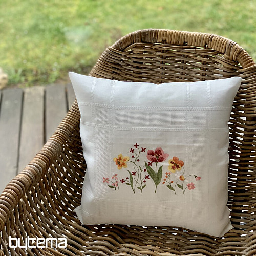 Embroidered cushion cover GARDEN FLOWERS