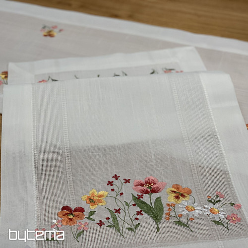 Embroidered tablecloth and shawl GARDEN FLOWERS