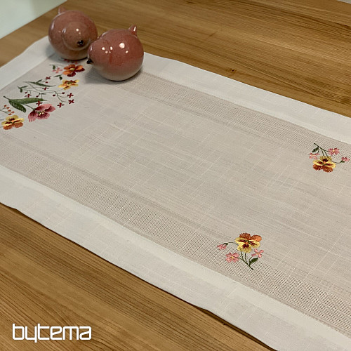 Embroidered tablecloth and shawl GARDEN FLOWERS