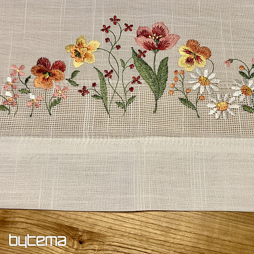 Embroidered tablecloth and shawl GARDEN FLOWERS