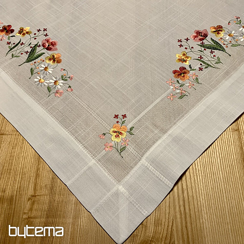 Embroidered tablecloth and shawl GARDEN FLOWERS