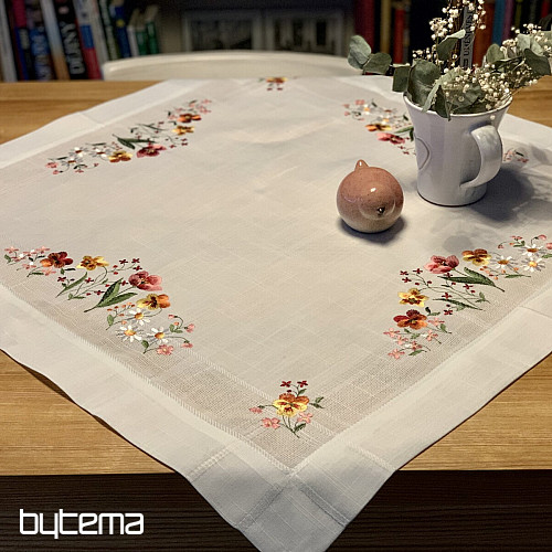 Embroidered tablecloth and shawl GARDEN FLOWERS