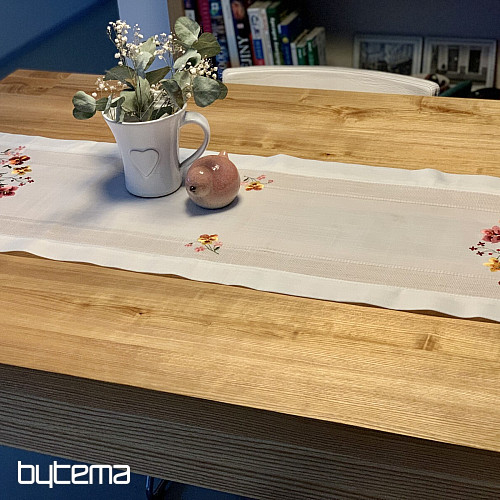 Embroidered tablecloth and shawl GARDEN FLOWERS
