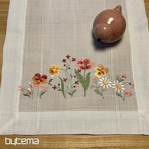 Embroidered tablecloth and shawl GARDEN FLOWERS