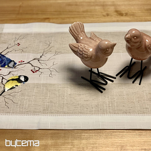 Embroidered tablecloth and scarf TITS