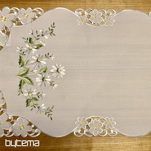 DAISY embroidered tablecloth and scarf