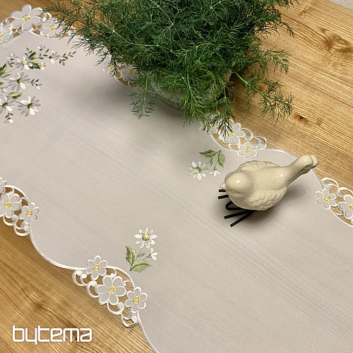 DAISY embroidered tablecloth and scarf