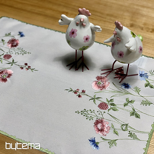 Embroidered tablecloth and shawl MEADOW FLOWERS