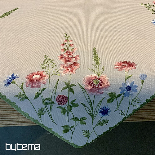 Embroidered tablecloth and shawl MEADOW FLOWERS