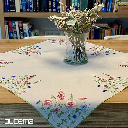 Embroidered tablecloth and shawl MEADOW FLOWERS