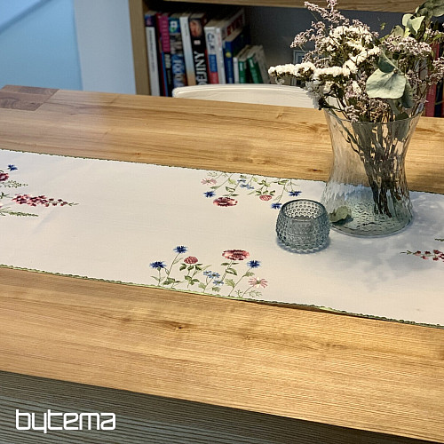 Embroidered tablecloth and shawl MEADOW FLOWERS