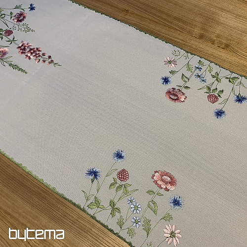 Embroidered tablecloth and shawl MEADOW FLOWERS
