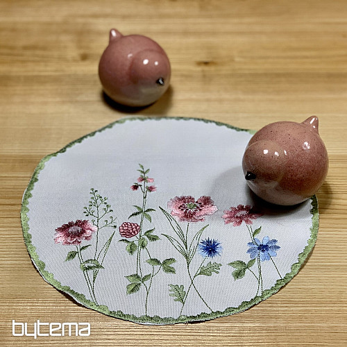 Embroidered tablecloth and shawl MEADOW FLOWERS