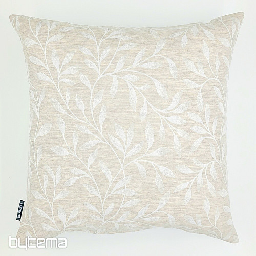 Decorative cushion cover LEAFS beige - double-sided