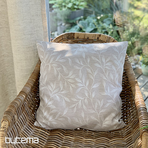 Decorative cushion cover LEAFS beige - double-sided
