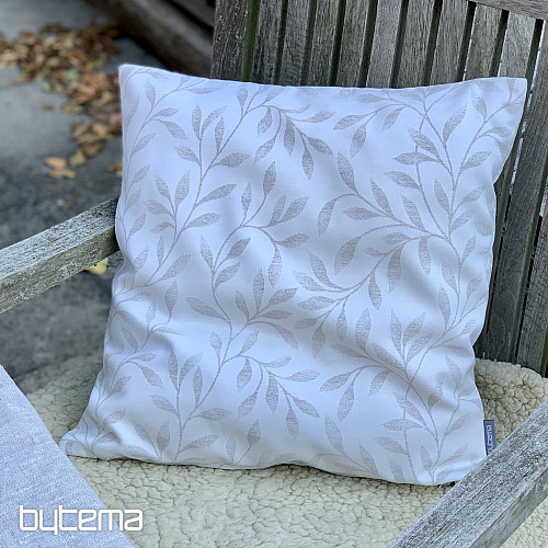 Decorative cushion cover LEAFS beige - double-sided