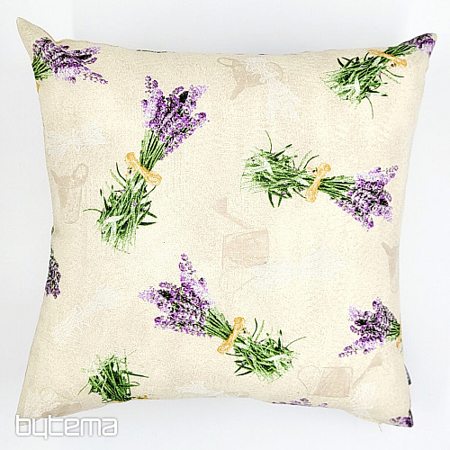 Decorative pillowcase LAVENDER BOUQUET CREAM