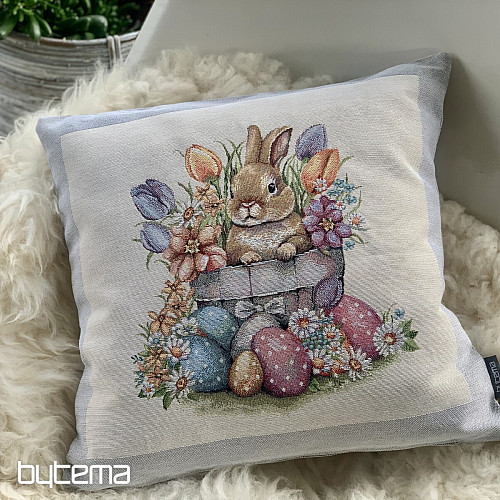 Tapestry cushion cover BARE IN THE FLOWER POT gray frame