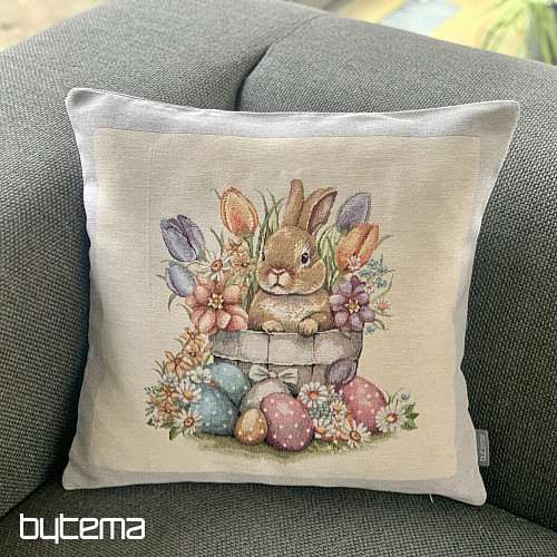 Tapestry cushion cover BARE IN THE FLOWER POT gray frame