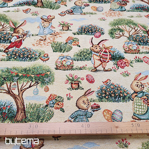 Tapestry fabric BUNIES IN THE PARK