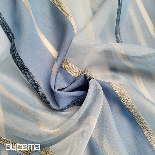 Voile curtain BLUE WHITE STRIPES