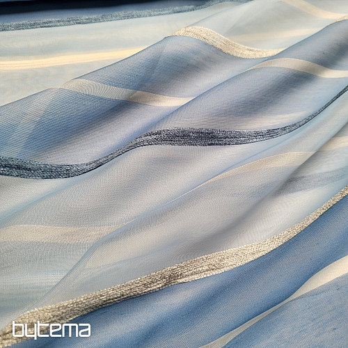 Voile curtain BLUE WHITE STRIPES