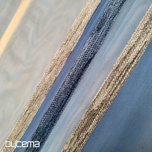 Voile curtain BLUE WHITE STRIPES