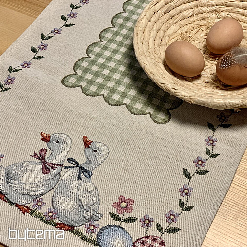 Tapestry tablecloth and scarf GREEN CHECKED BUGS