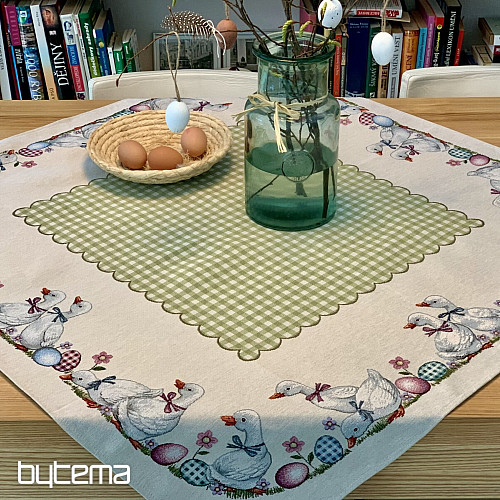 Tapestry tablecloth and scarf GREEN CHECKED BUGS