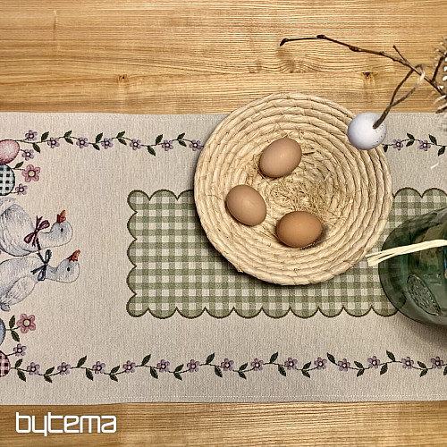 Tapestry tablecloth and scarf GREEN CHECKED BUGS