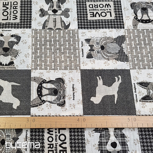 Decorative fabric DOG WORLD