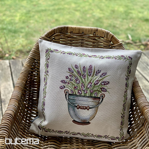 Tapestry cushion cover LAVENDER IN A BUCKET