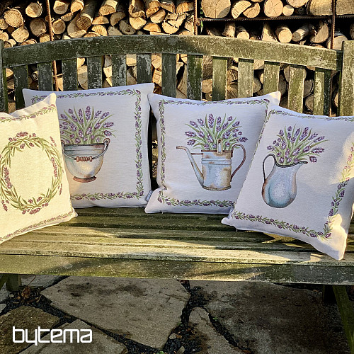 Tapestry cushion cover LAVENDER IN A BUCKET