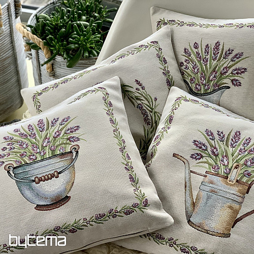 Tapestry cushion cover LAVENDER IN A BUCKET
