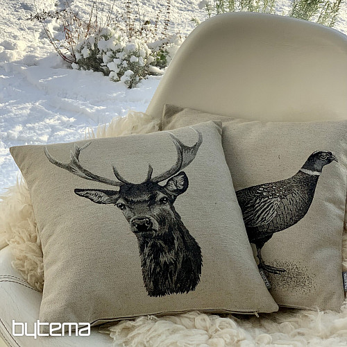 Tapestry cushion cover DEER gray