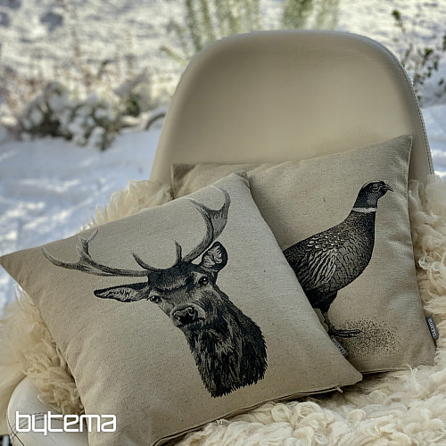 Gobelin cushion cover PHEASANT gray