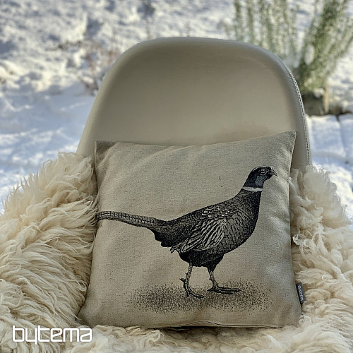 Gobelin cushion cover PHEASANT gray