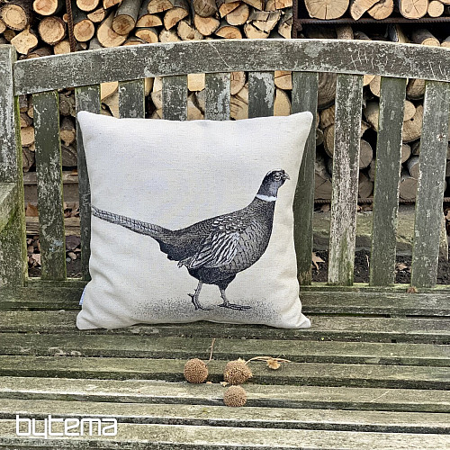Gobelin cushion cover PHEASANT gray