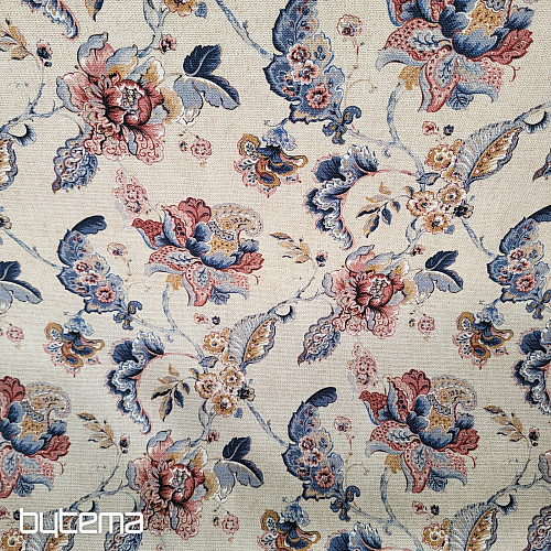 Decorative fabric INDIAN FLOWERS beige