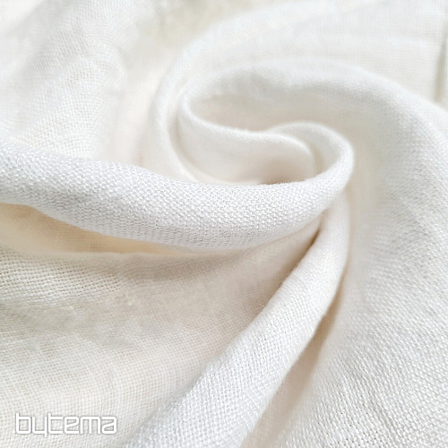 Linen fabric TEINTURE WHITE