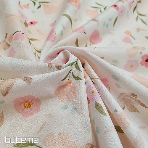 Cotton fabric PINK ROMANCE