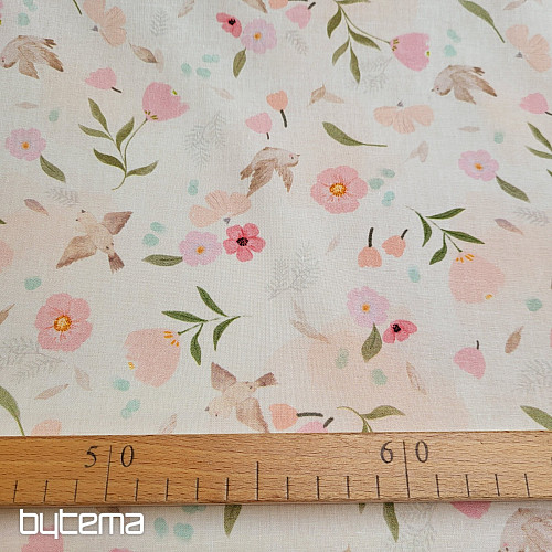 Cotton fabric PINK ROMANCE