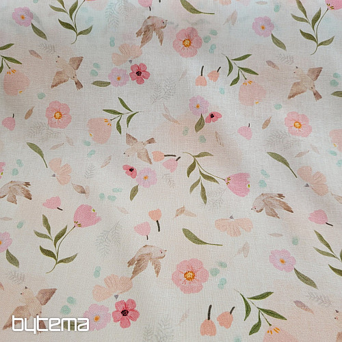 Cotton fabric PINK ROMANCE
